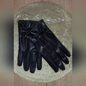 New!Winter Thickened PU Leather Warm Gloves For Men.